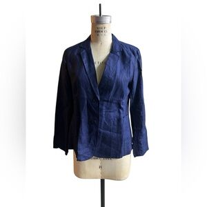 Eileen Fisher S blue Irish linen blazer